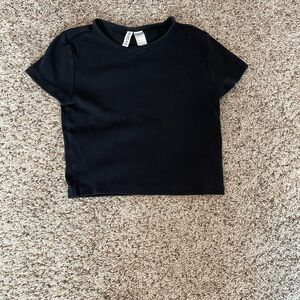 H&M Women’s Black Short Sleeve Crop Top